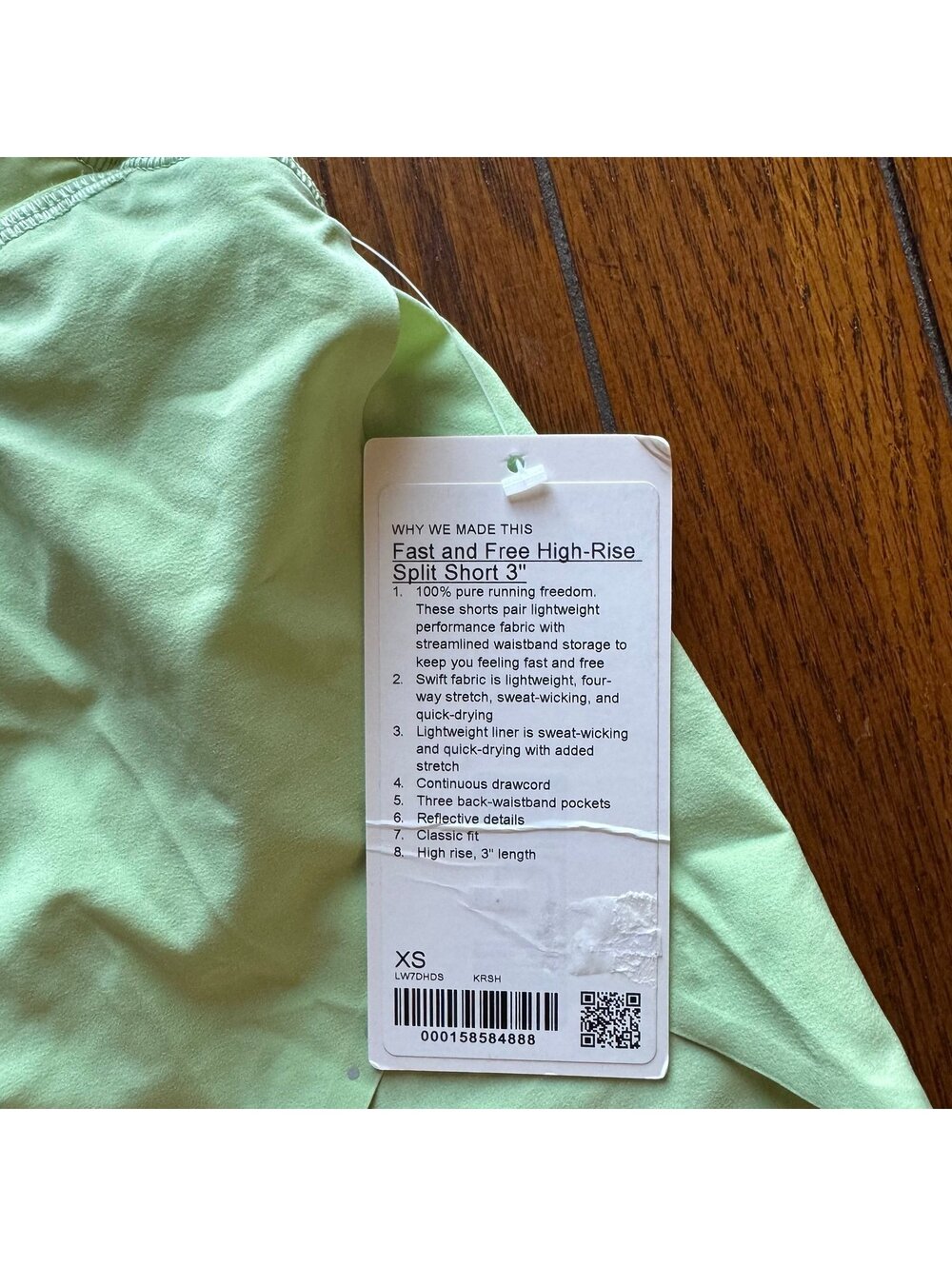 Lululemon Fast & Free Short High Rise 3” Split, Kale Krush Size 4/XS NWT - Picture 4 of 6